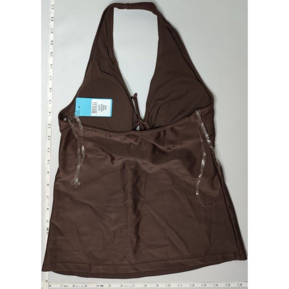 NWT California Waves Tankini Brown bikini Top - Picture 3 of 10